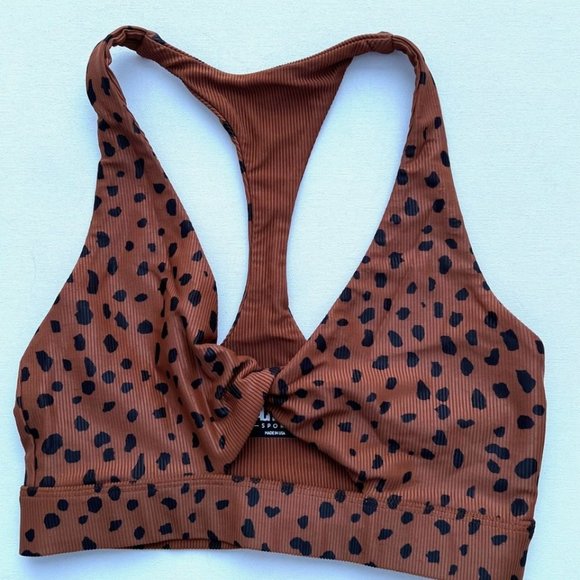 Beach Riot Twist Bra Top Brown Spot ( S ) - Picture 2 of 3